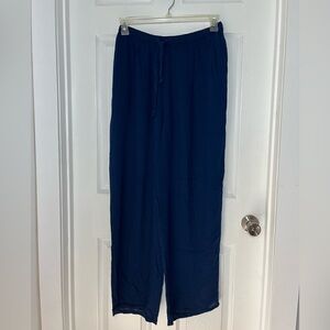 Sostanza Crinkle Fabric High Rise Wide leg pants